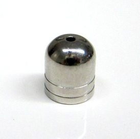 Verschlusskappe gerillt silber 12mm